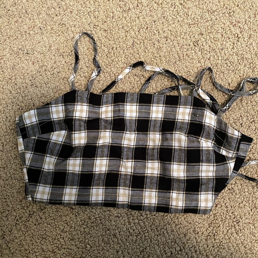 Plaid Tie Crop Top